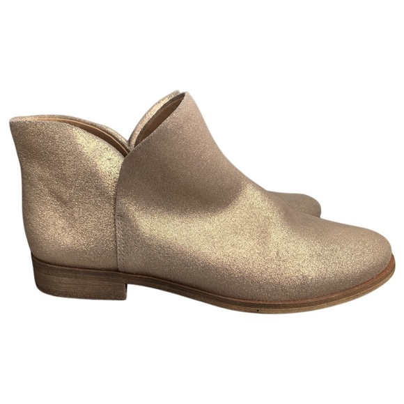 Splendid Booties Size 7M in Champagne Gold Shimmer Ankle Boots Nordstrom Rack - Picture 6 of 8
